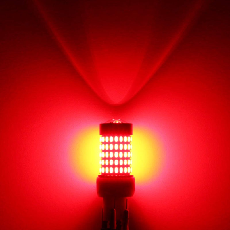 PHINLION 7440 7443 Red LED Brake Tail Light Bulbs, 2800 Lumen Super Bright 3014 103-SMD 7441 7444 LED Bulb for Stop 3rd Brake Turn Signal Blinker Lights, Pack of 2 - Image 5